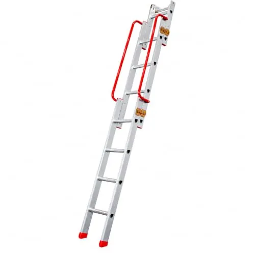 BPS Aluminium-Bodentreppe 3-teilig mit Handlauf – 150 kg Tragkraft