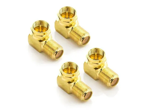 deleyCON deleyCON 4x Sat-Winkel-Adapter 90° Grad für Koaxialkabel 7mm SAT-Kabel