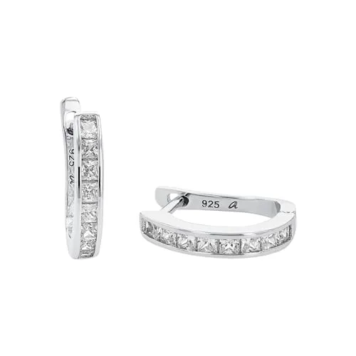 Amor Creolen 925 Sterling Silber Damen Ohrschmuck - Ohrringe für Damen aus 925 Sterling Silber, verziert mit Zirkonia, ideal als stilvolles Geschenk in einer Schmuck Geschenk Box.