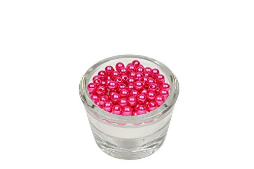 Creativery 100 Perlen 6mm Fuchsia 187 // Kuststoff Bastelperlen Drahtsterne Wachsperlen Perlenkette
