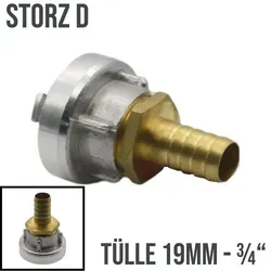 STORZ D DN 25 KA 31 Übergangsstück Adapter -> Tülle Stutzen 19mm 3/4 Zoll Messi...