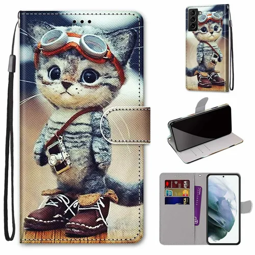 Für Samsung Galaxy S22 Plus 5G Kunst-Leder Handy Tasche Motiv 1 Hülle Etui Case
