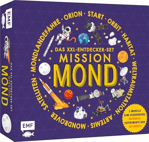 XXL-Entdecker-Set – Mission Mond: 5 Modelle zum Selberbauen - Fahrzeuge & Verkehr für Kinder: Spannendes Set mit 5 Modellen zum Selbstbauen, das Kinder spielerisch in die Welt der Raumfahrt eintauchen lässt.