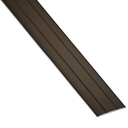 SOTECH 1 Stück Aluminium Übergangsprofil Cross selbstklebend Übergangsschiene Alu flach Boden-Leiste mit Breite 37 mm Ausgleichsprofil Bronze eloxiert Abdeckleiste 100 cm Bodenprofil Schiene