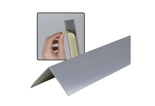Dalsys Winkelprofil (Winkelprofil selbstklebend PVC 30x30mm, 100cm Grau Eckschutzprofil, 1-St., Eckleiste, hoher Kantenschutz Wand), für Wohn- und Arbeitsbereich sowie Garage geeignet