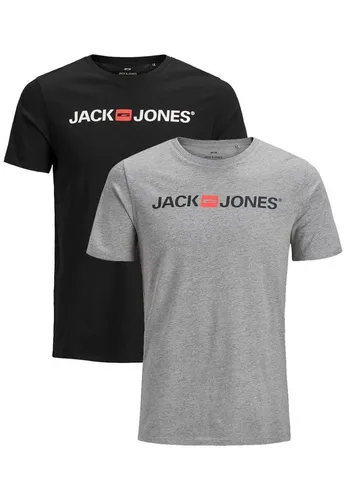 Jack & Jones T-Shirt JJECORP LOGO Print Kurzarm 2-er Stück Pack (2-tlg) NOOS - JJECORP LOGO TEE SS CREW NECK NOOS