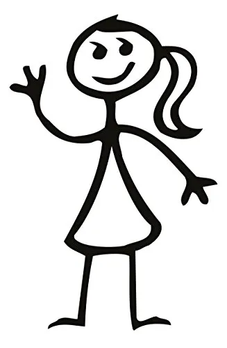 carstyling XXL Family-Sticker Frau Strichzeichnung 100 x 65 mm - Auto-Aufkleber, witterungsbeständig und waschanlagenfest mit freistehendem Design für individuelle Fahrzeuggestaltung.