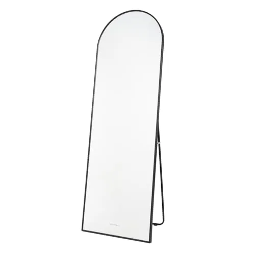 Flamingueo Standspiegel - Spiegel Groß, Wandspiegel Ganzkörperspiegel, Schwarz, Spiegel Asymmetrisch, Deko Aesthetic, Room Decor
