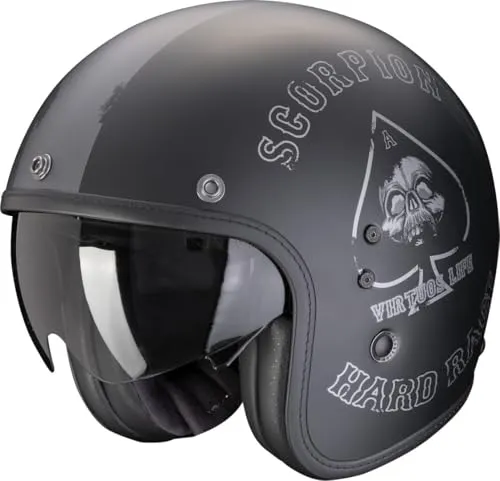 Scorpion Exo Belfast EVO Solid Matt-Schwarz - Motorradhelm im modernen Retro-Style, bietet hohe Sicherheit durch Ultra TCTTM Gewebe und angenehme Passform für leises Fahren.