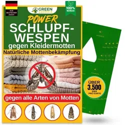 GREEN GUARDIA Insektenvernichtungsmittel Schlupfwespen gegen Kleidermotten - Schädlingsbekämpfung mit biofreundlichen Schlupfwespen zur nachhaltigen Bekämpfung von Kleidermotten und Schutz Ihrer Kleidung.
