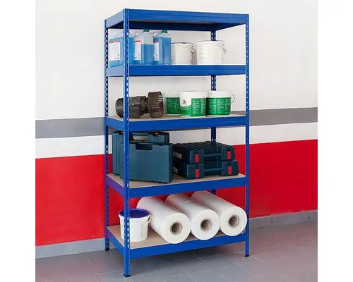 Office Marshal Schwerlastregal Grizzly Blau – 1500 kg Tragkraft und vielseitig einsetzbar - Schwerlastregal Grizzly, ideal als Lagerregal oder Werkbank, mit 875 kg Belastbarkeit und einfacher Montage. Perfekt für Werkstätten, Garagen und Keller.