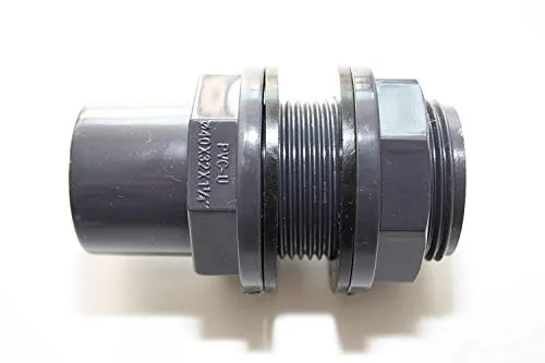 PVC-U Durchführung 32mm x 40mm x 90mmmit Klebemuffe und Außengewinde/Teichfilter