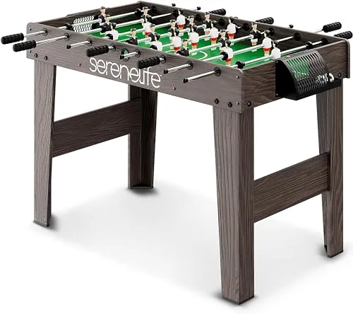 Serenelife Tischkicker für Kinder & Erwachsene – Robuster Kickertisch mit Stahlstangen - Tischfußballtisch für spannende Matches, ideal für Zuhause oder Spieleabende. Mit hochwertigen Stahlstangen und präzisem Spielgefühl – perfekt für Familien und Freunde!