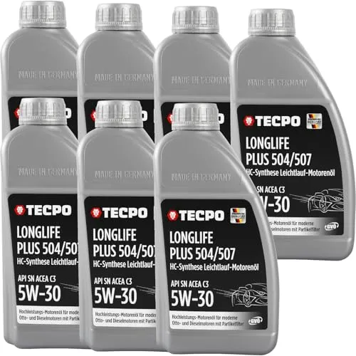TECPO Motoröl 7 Liter 5W-30 LONGLIFE Plus HC Synthese ACEA C3 API SN / 504/507 / 229.31 229.51 / LL-04 C30