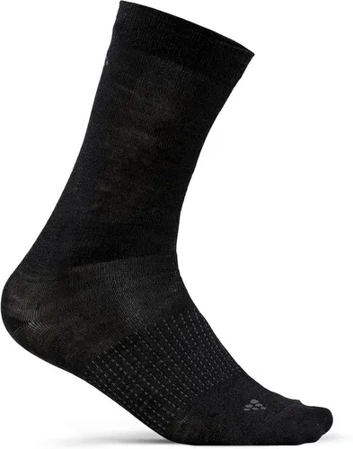 Craft Wool Liner Sock 2-PACK black (999000) 43/45 - Sportsocken aus hochwertiger Wolle mit exzellentem Feuchtigkeitstransport und elastischem Fußgewölbeschutz für optimalen Tragekomfort, ideal für Sport und Alltag.
