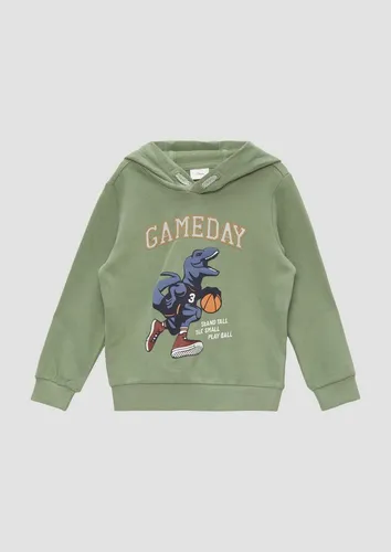 s.Oliver Sweatshirt mit Kapuze für Jungen - Kapuzenpullover mit Rundhalsausschnitt und Frontprint, ideal für Freizeit und sportliche Aktivitäten, bequem im Regular Fit.