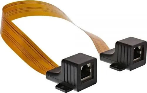 InLine 69991I Patchkabel Fensterdurchführung - 2x RJ45 Buchse, ungeschirmt, 0,3m, ideale Lösung für einfache Netzwerkverbindungen