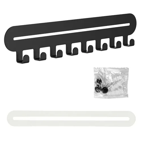 Gentpovth Portachiavi da Parete, 8 Portachiavi da Muro a Gancio, Porta Chiavi da Muro per Casa Moderno, Appendichiavi da Muro Ingresso, Utilizzati per Appendere le Chiavi All'ingresso(Nero
