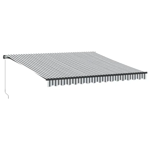 vidaXL Manuelle Markise Anthrazit & Weiß 400x350 cm - Markise für Terrasse und Balkon, UV-beständig und einfach mit Kurbel ausfahrbar für optimalen Sonnenschutz und kühlen Schatten.