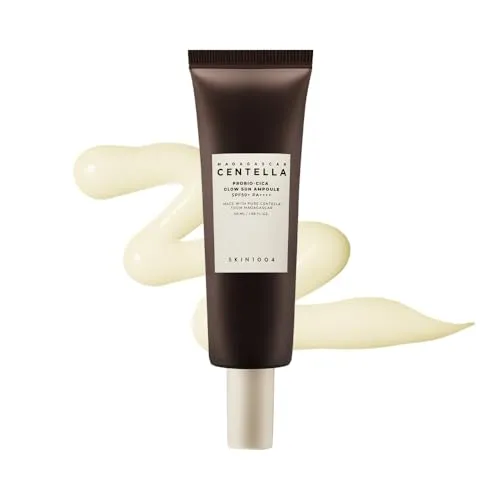 SKIN1004 Madagascar Centella Probio-Cica Glow Sun Ampulle 50 ml – LSF 50+ PA++++ – Leichter Sonnenschutz für jeden Tag mit Centella – Feuchtigkeitsspendende Ampullentextur – Kein Weißen Film (50ML)