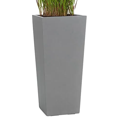 Pflanzwerk® Pflanzkübel Bodenvase Fiberglas Conic GRAU 50x23x23cm – Frostbeständig und langlebig - Hochwertiger Pflanzkübel aus Fiberglas mit Lotus-Imprägnierung für optimale Wasserabweisung. Ideal für Innen- und Außenbereiche. Maße: 50x23x23cm, Gewicht: ca. 5kg. Entdecken Sie weitere Pflanzwerk-Produkte für perfekte Pflanzergebnisse!