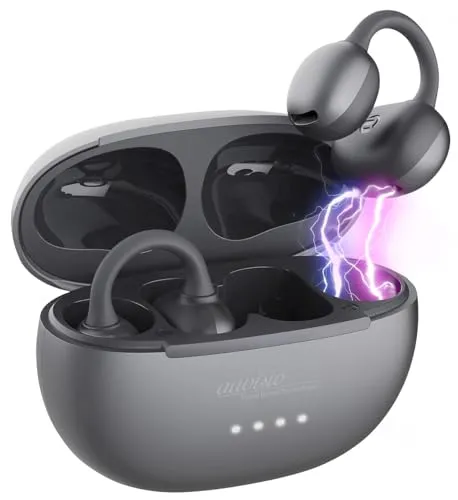 auvisio Ohrhörer: Open-Ear Clip-on-Stereo-Headset, Bluetooth 6.0, Freisprechen, Ladecase (Open Ear Kopfhörer, Kopfhoerer)