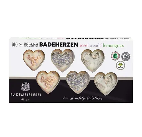 Ecoworld Feste Duschseife Badeherzen - 6 Stück Set