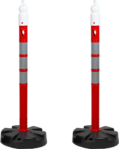 Kettenpfosten UvV Duo Kettenständer inkl. 5m Kette rot weiß