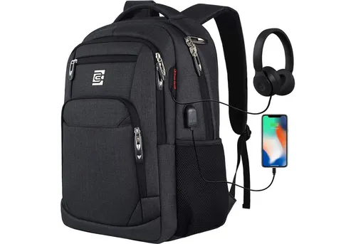 MODFU Laptoprucksack Laptop Rucksack Rucksäcke Schulrucksack Laptoptasche Wasserbeständig (Laptop Notebook Tasche Schule Uni Rucksack Freizeitrucksack, Anti-Diebstahl, Backpack mit Laptopfach, Sportrucksack, mit USB-Anschluss), Herren Damen Jungen Teenager Freizeit Arbeit Business Reisen