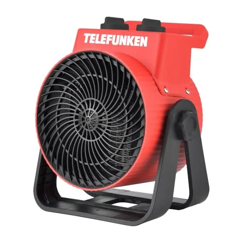 TELEFUNKEN 2-kW-Industrie-Heizer THL-2kW - Heizlüfter mit 3 Heizmodi für effiziente Wärme: 1000 W & 2000 W, ideal für Werkstatt, Büro oder Camping. Kompakt und mobil, sorgt für ein gesundes Raumklima ohne Sauerstoffverbrauch.