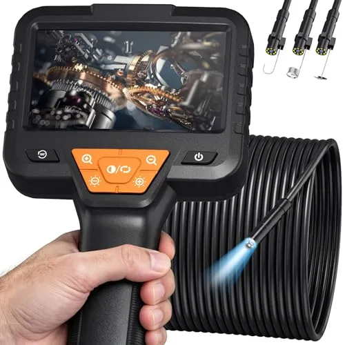 15M Endoskopkamera mit Licht | 1080P HD Rohrkamera mit 4.3 Zoll Bildschirm