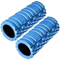 Tectake Faszienrolle Mit Verschiedenen Noppenzonen Zur Triggerpunkt Selbstmassage 2Er Set 33 50 x 14 50 x 14 50 cm Blau