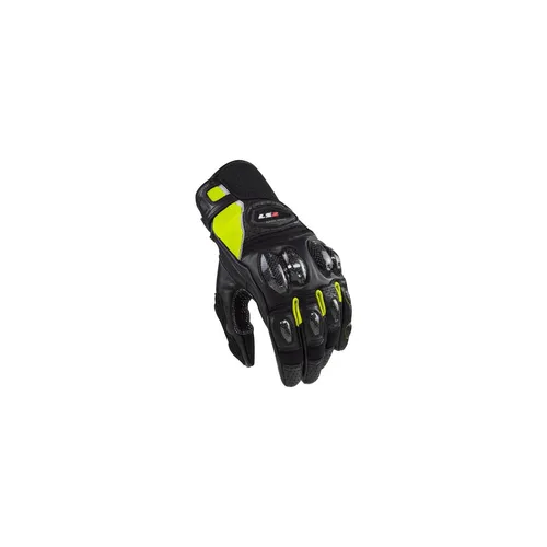 LS2 Spark II Leather Motorradhandschuhe, schwarz-gelb, Größe XL für Männer