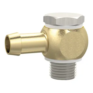 Riegler Schwenktülle, G 3/8 a., für Schlauch LW 9, Messing vern./Messing