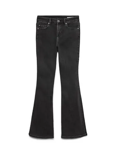 VERO MODA VMFLASH MR Flared Jeans LI140 GA NOOS - Damen Jeans aus hochwertigem TENCEL Modal, umweltfreundlich und mit flared Schnitt für einen trendigen Look. Ideal für stilbewusste Frauen.