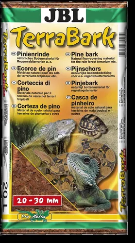 JBL Aqua TerraBark 20-30 mm - 20 ltr. - Habitat decor für Terrarien, ideal für feuchtigkeitsliebende Reptilien mit hervorragenden Feuchtigkeitsregulationseigenschaften.