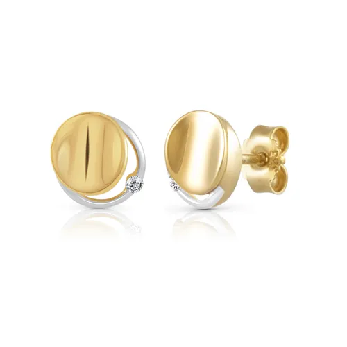 F Ohrstecker 333/- Gold mit Zirkonia für Damen in gelb von F