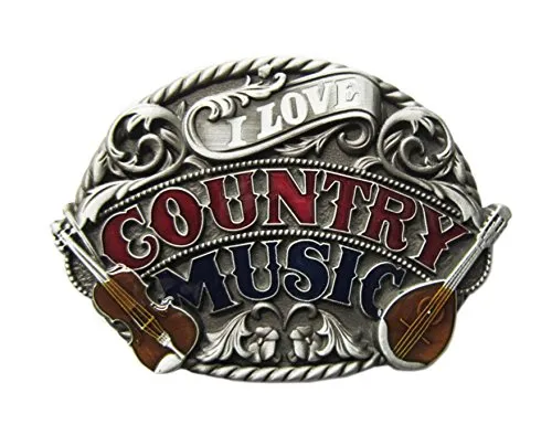 Schnalle123 Gürtelschnalle Country Music Musik Western 3D Optik für Wechselgürtel Gürtel Schnalle Buckle Modell 93