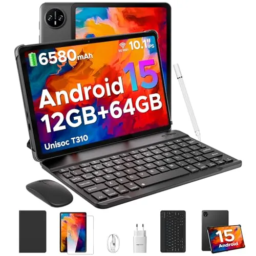 DOOGEE Tab A9 10 Zoll Tablet mit Tastatur und Stift - All-in-One-Tablet: 10 Zoll Android 15 Tablet mit 12GB RAM, 6580mAh Akku, Face ID und umfassendem Zubehör für optimale Nutzung und Sicherheit.