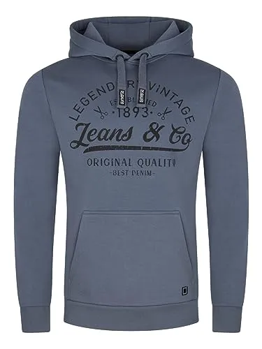 Riverso Kapuzenpullover Herren Hoodie RIVArmin - Herren-Sweatshirt im Casual-Stil, aus 60% Baumwolle und 40% Polyester, mit praktischer Kängurutasche und regulärer Passform für optimalen Tragekomfort.