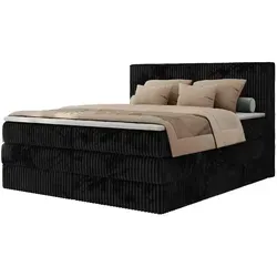 MKS MEBLE Boxspringbett 160x200 Schwarz Cord in schwarz von MKS Meble