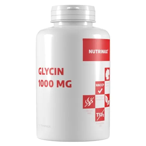 Nutrinax Glycin 1000mg 120 vegane hochdosierte Kapseln - Made in Germany - für 120 Tage Glycine