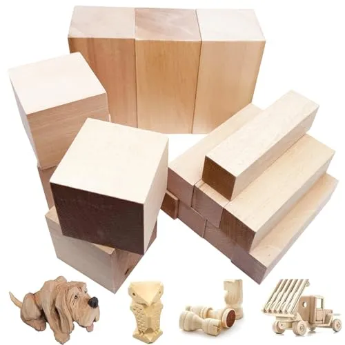 Schnitzholz Linde,15 Lindenholz zum Schnitzen,Schnitzblöcke Holzblöcke zum Schnitzen,Lindenholz zum Holzschnitzen,Basswood Holzschnitzholz,Holzblöcke Basteln,Holzblock Massiv für DIY Kinder,Erwachsene