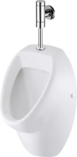 Primaster Urinal Set - Keramik Urinalbecken mit Druckspüler - Praktisches Urinal Set für das Badezimmer, inklusive Druckspüler und Siphon. Ideal für platzsparende Lösungen und hygienische Nutzung.