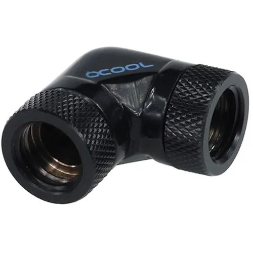 Alphacool HF L-Verbinder 90° - G1/4 drehbar - 2x Innengewinde - Deep Black