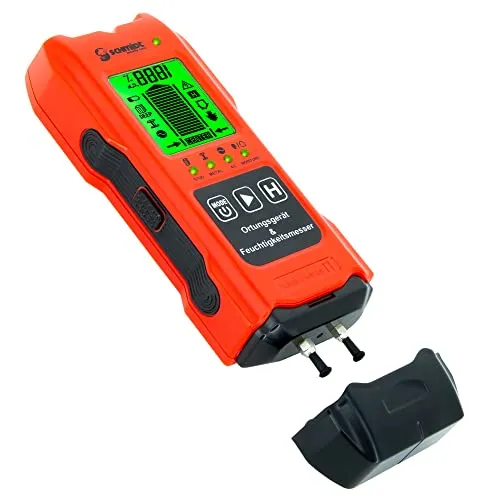 SCHMIDT security tools CF-14 Ortungsgerät - Vielseitiges Feuchtigkeitsmessgerät & Leitungssucher: Erkennt Metalle, Holz & stromführende Leitungen bis 60mm, ideal für Heimwerker & Profis.