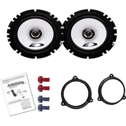 Alpine SXE 1725S Lautsprecher mit Einbauset passend für Smart For Two (BR453/BR451) alle Türen vorne 440 W 165mm 2 Wege Koax