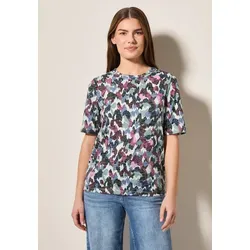 Cecil Damen B323356 T-Shirt in Vanilla White, XL - Stylisches T-Shirt für Damen mit Rundhalsausschnitt, grafischem Muster und Ausbrenner-Optik – weich und luftig für einen angenehmen Tragekomfort.