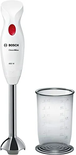 Bosch MSM24100 Pürierstab - Stabmixer mit 400 W, ergonomischem Griff und abnehmbarem Edelstahl-Mixfuß für einfache Reinigung. Ideal für müheloses Pürieren und Zerkleinern in der Küche.