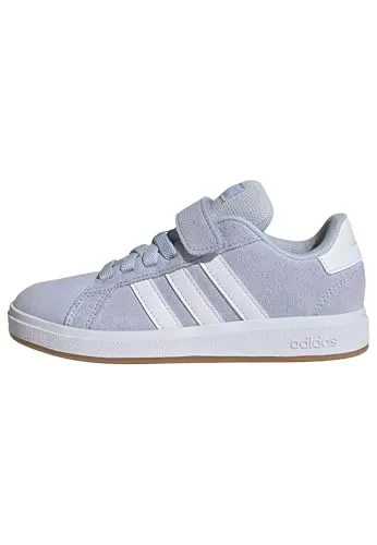 adidas Unisex Kinder Grand Court 00s Schuhe - CBLACK/FTWWHT/CRSK, 35 EU - Stylische und bequeme Sneakers für Kinder mit elastischen Schnürsenkeln und Klettverschluss. Ideal für den Alltag und sportliche Aktivitäten.